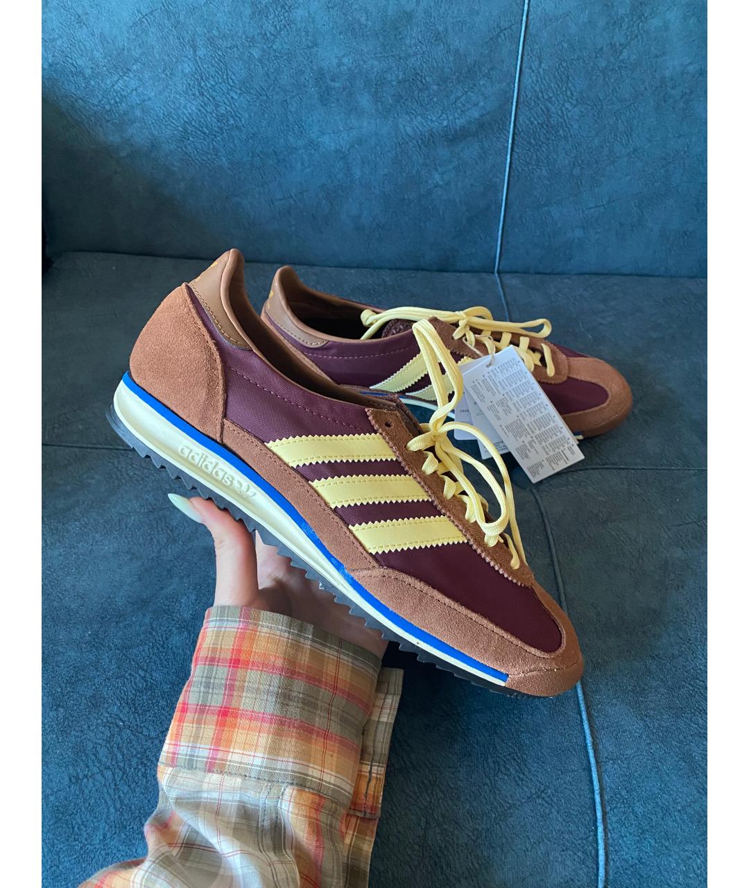 ADIDAS Бордовые замшевые низкие кроссовки / кеды, фото 4