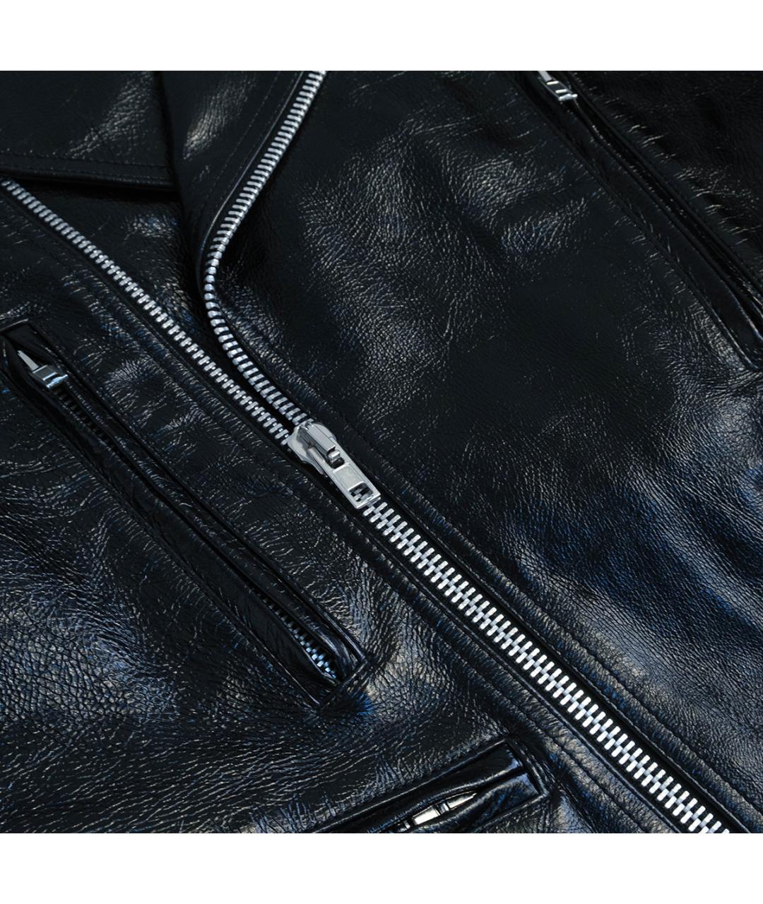HELMUT LANG Черная кожаная куртка, фото 4
