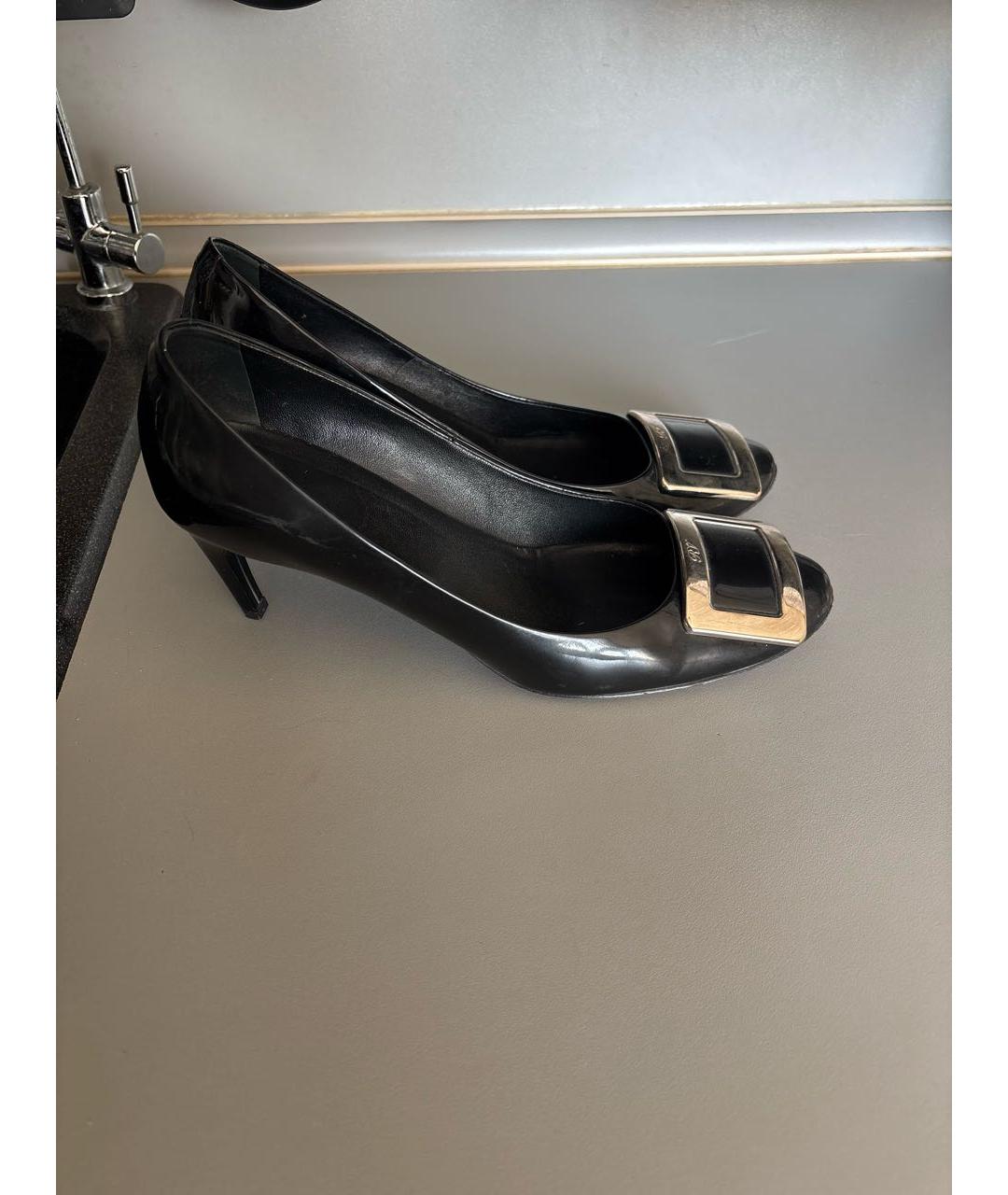 ROGER VIVIER Черные кожаные туфли, фото 7