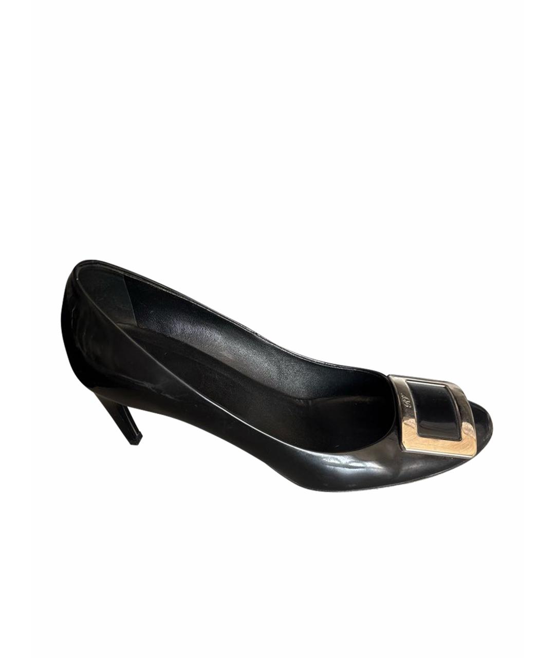ROGER VIVIER Черные кожаные туфли, фото 1
