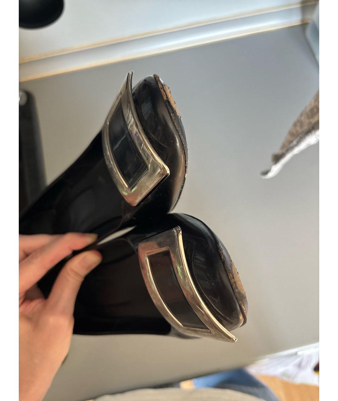 ROGER VIVIER Черные кожаные туфли, фото 6