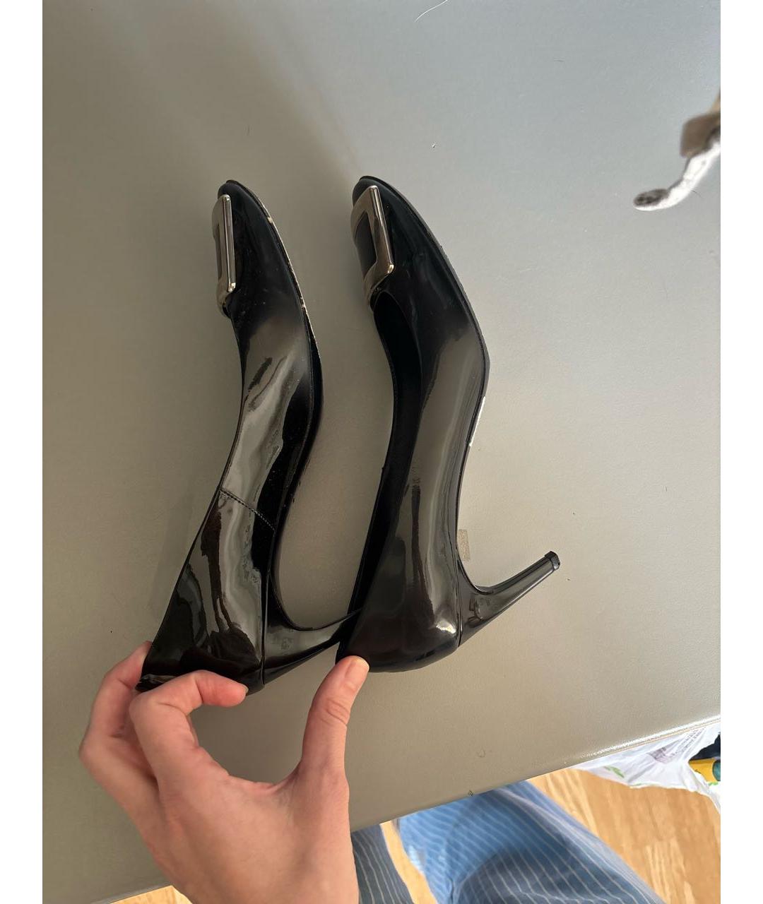 ROGER VIVIER Черные кожаные туфли, фото 5