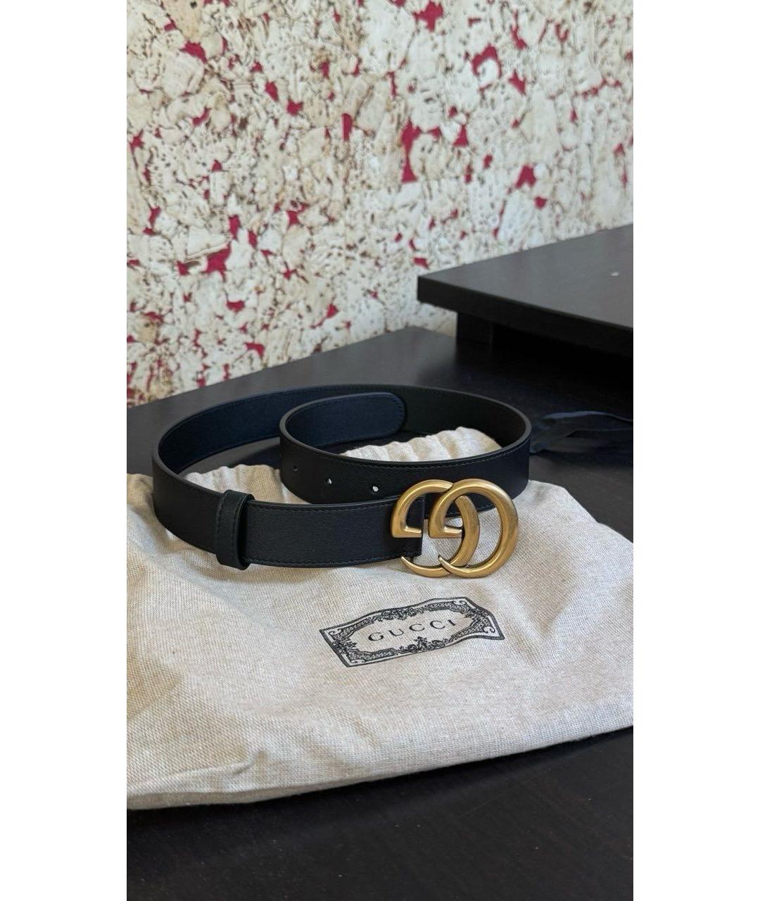 GUCCI Черный кожаный ремень, фото 5