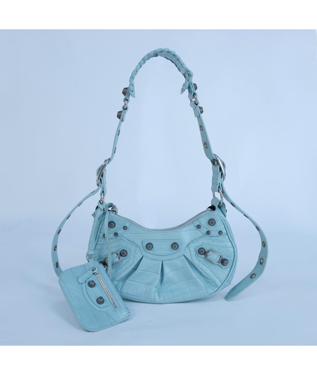 BALENCIAGA Голубая кожаная сумка через плечо, фото 2