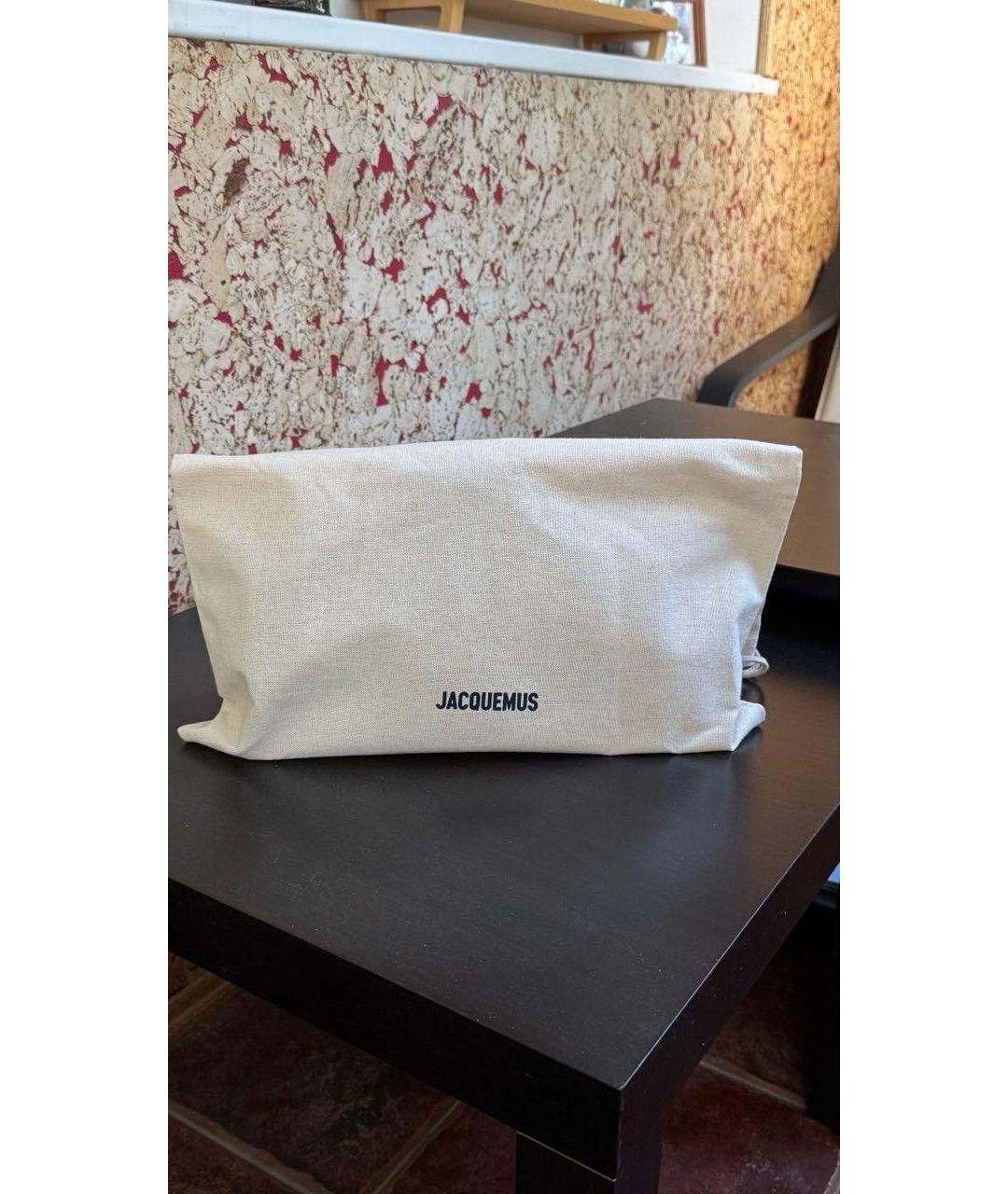 JACQUEMUS Коричневая кожаная сумка с короткими ручками, фото 3
