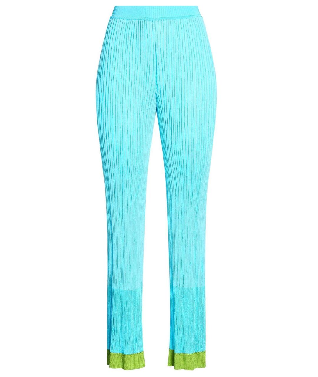 MISSONI Бирюзовые вискозные прямые брюки, фото 1