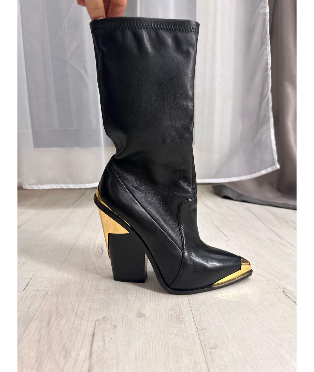 VERSACE Черные кожаные ботильоны, фото 8
