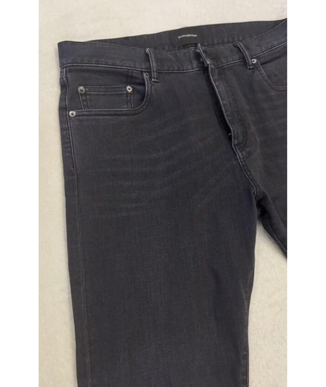 ERMENEGILDO ZEGNA XXX Антрацитовые хлопко-эластановые прямые джинсы, фото 2