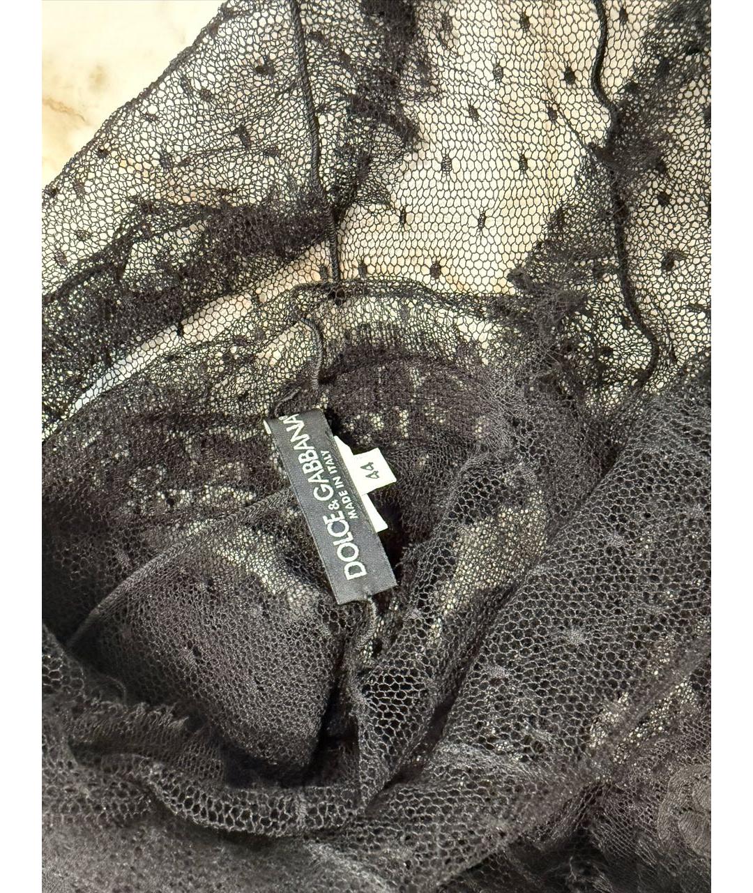 DOLCE&GABBANA Черная кружевная блузы, фото 4