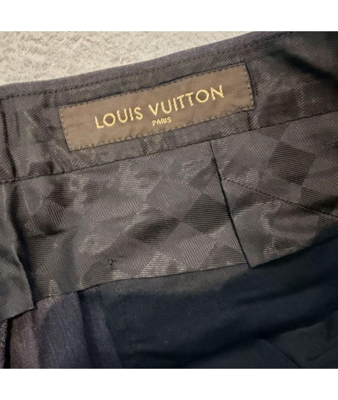 LOUIS VUITTON Антрацитовые классические брюки, фото 3