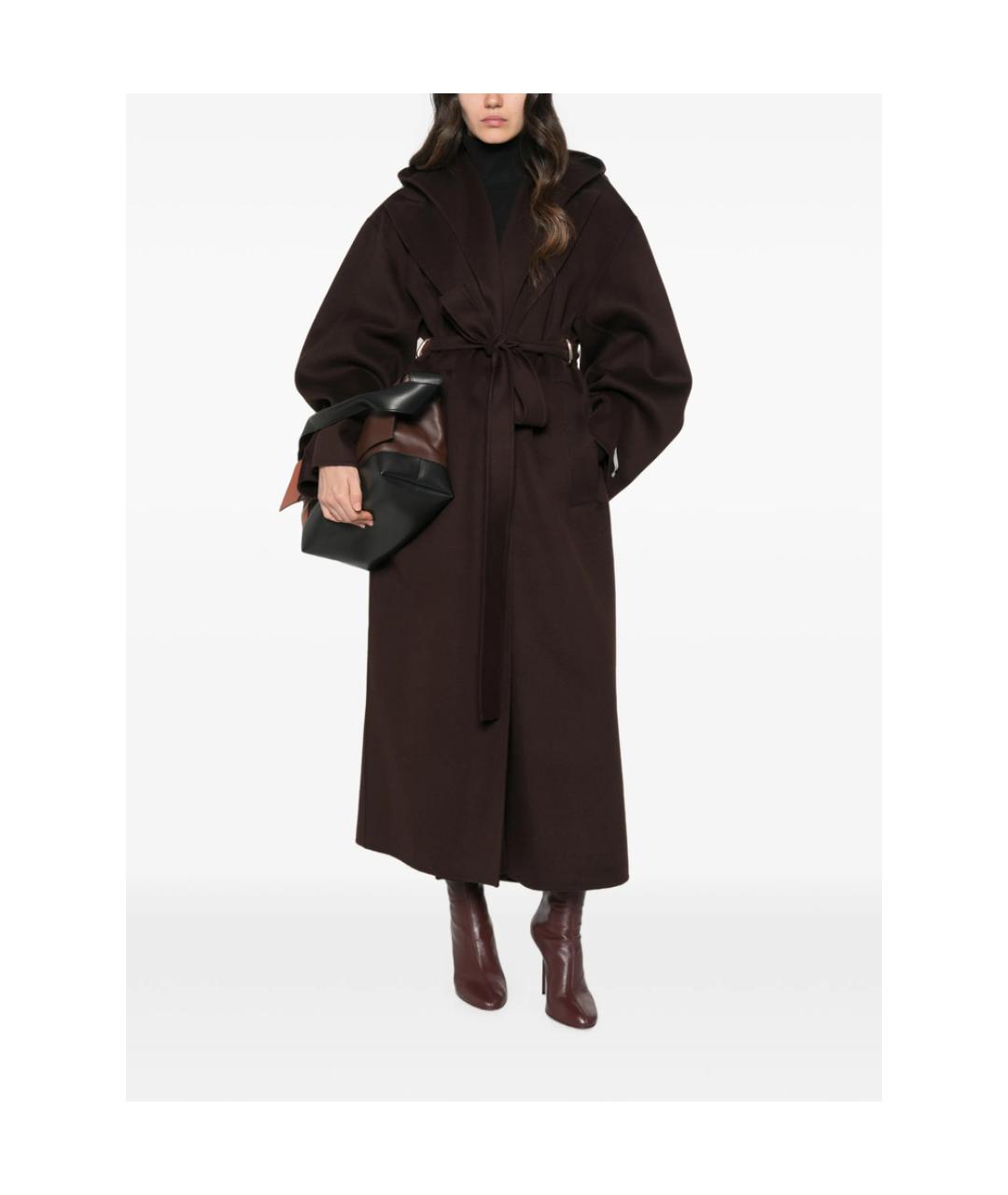 SPORTMAX Коричневое шерстяное пальто, фото 4