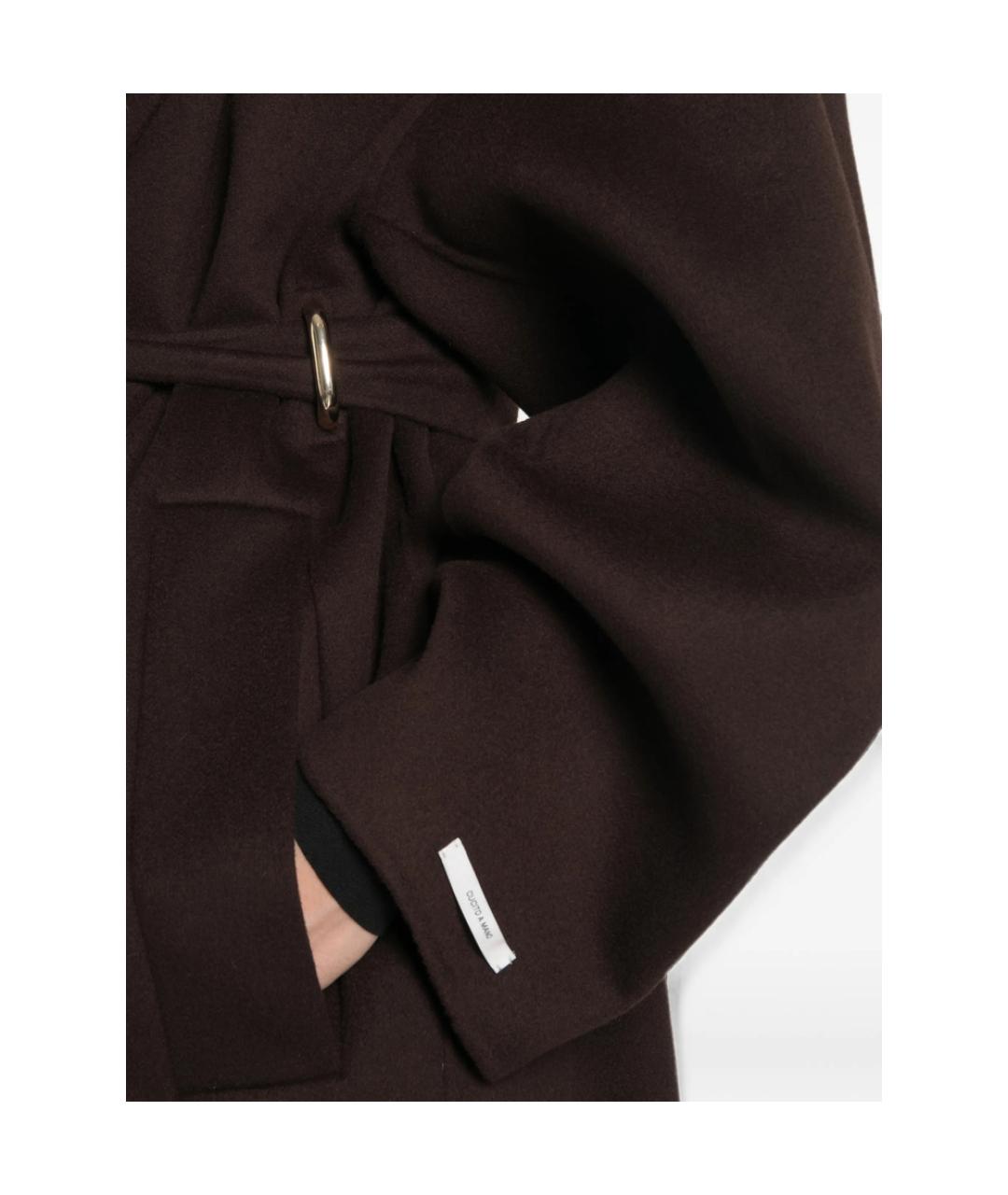 SPORTMAX Коричневое шерстяное пальто, фото 2