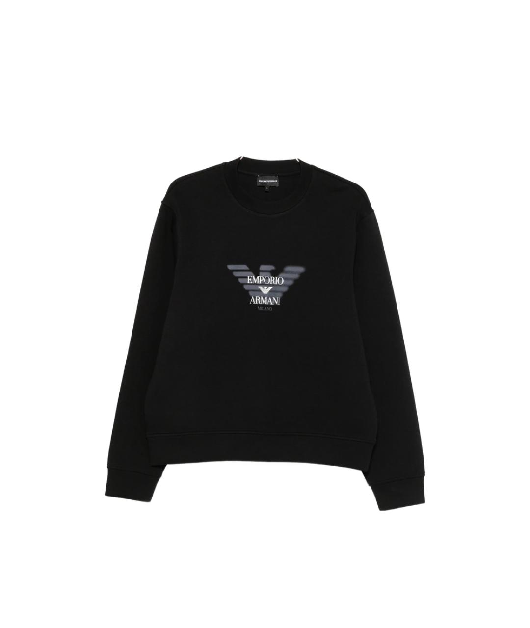 EMPORIO ARMANI Черный хлопковый джемпер / свитер, фото 1