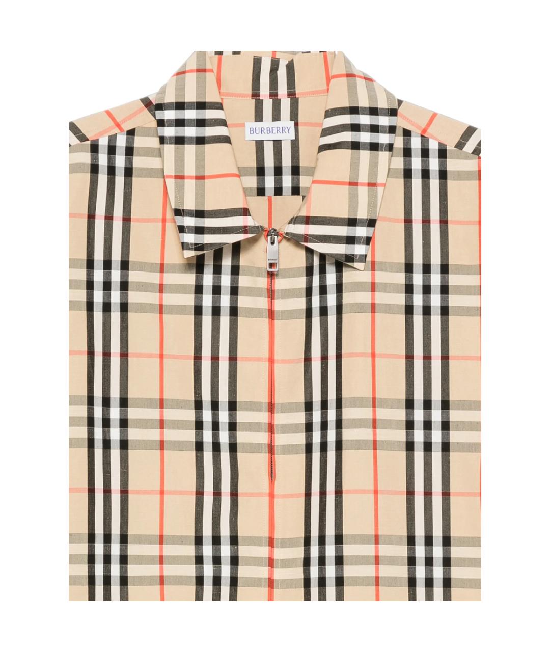 BURBERRY Бежевая хлопковая кэжуал рубашка, фото 3