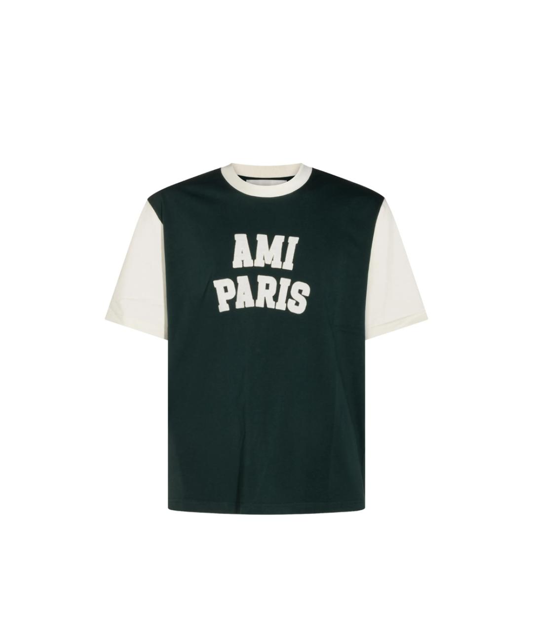 Ami Paris Зеленая хлопковая футболка, фото 1