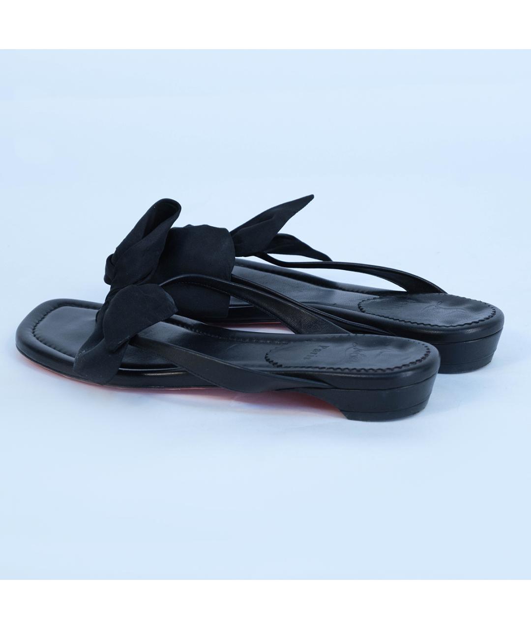 CHRISTIAN LOUBOUTIN Черные кожаные сандалии, фото 7