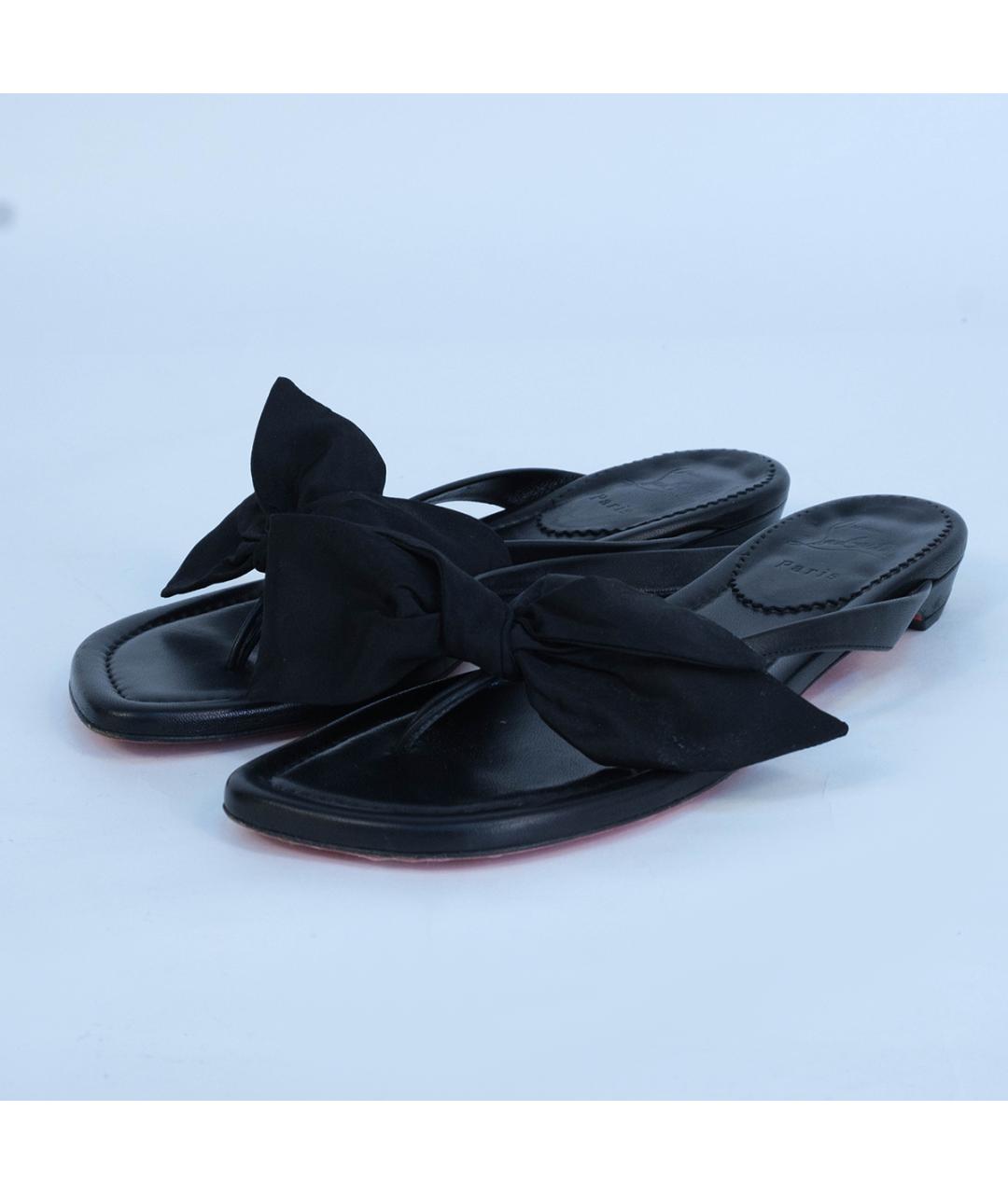 CHRISTIAN LOUBOUTIN Черные кожаные сандалии, фото 3