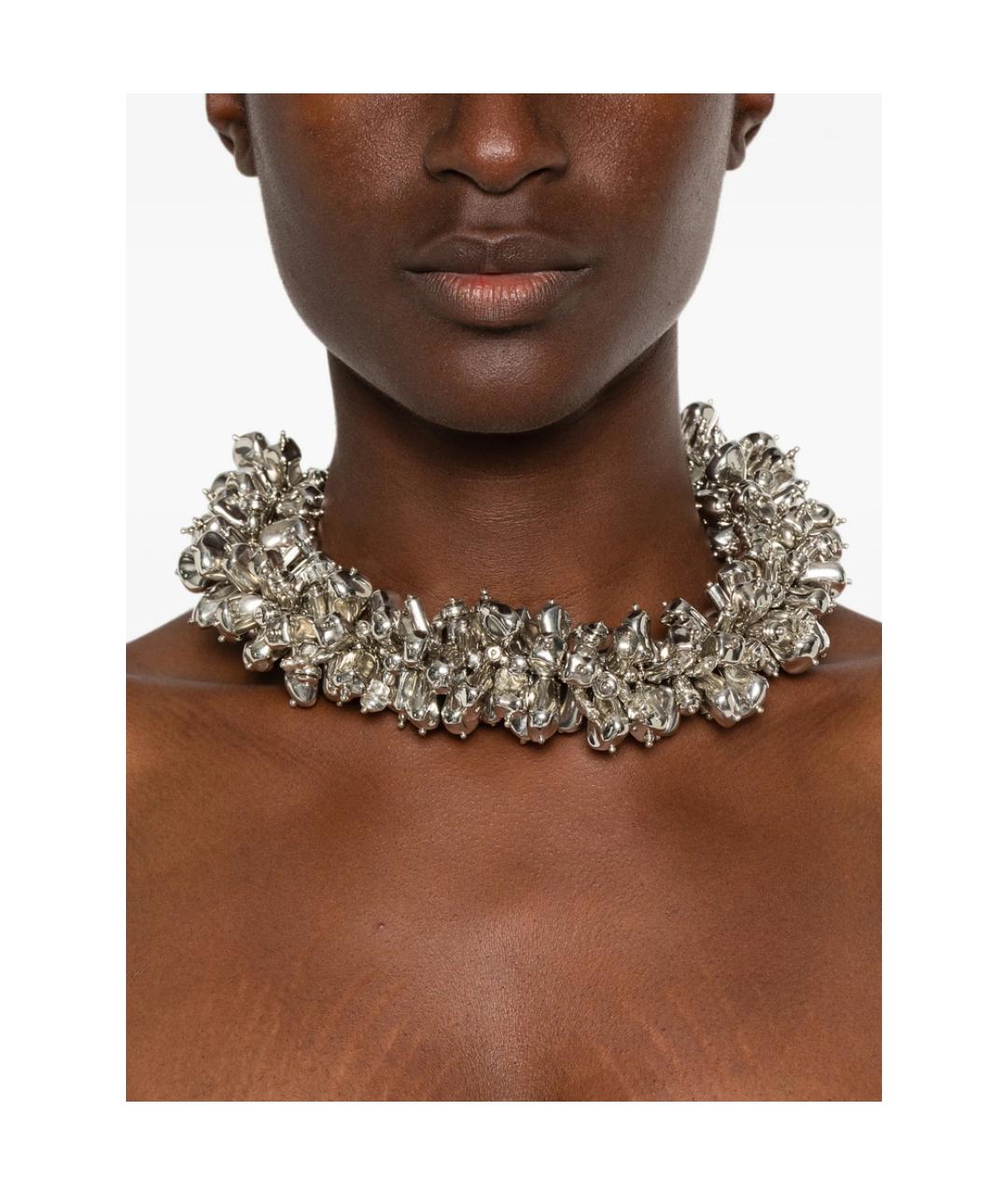 DRIES VAN NOTEN Серебряное металлическое колье, фото 3