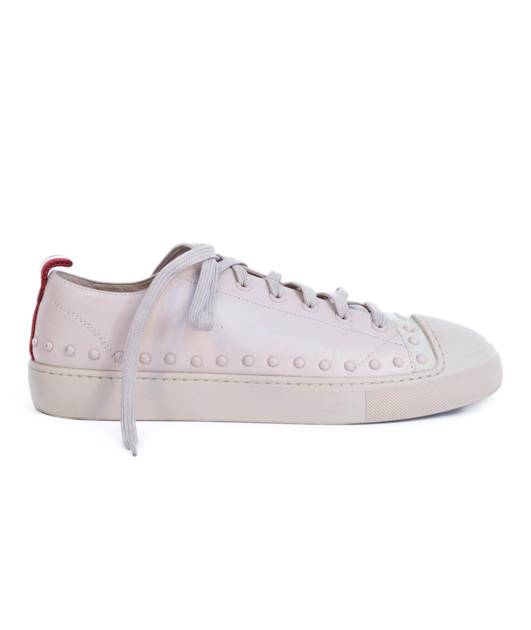 MONCLER Розовые кожаные кеды, фото 1