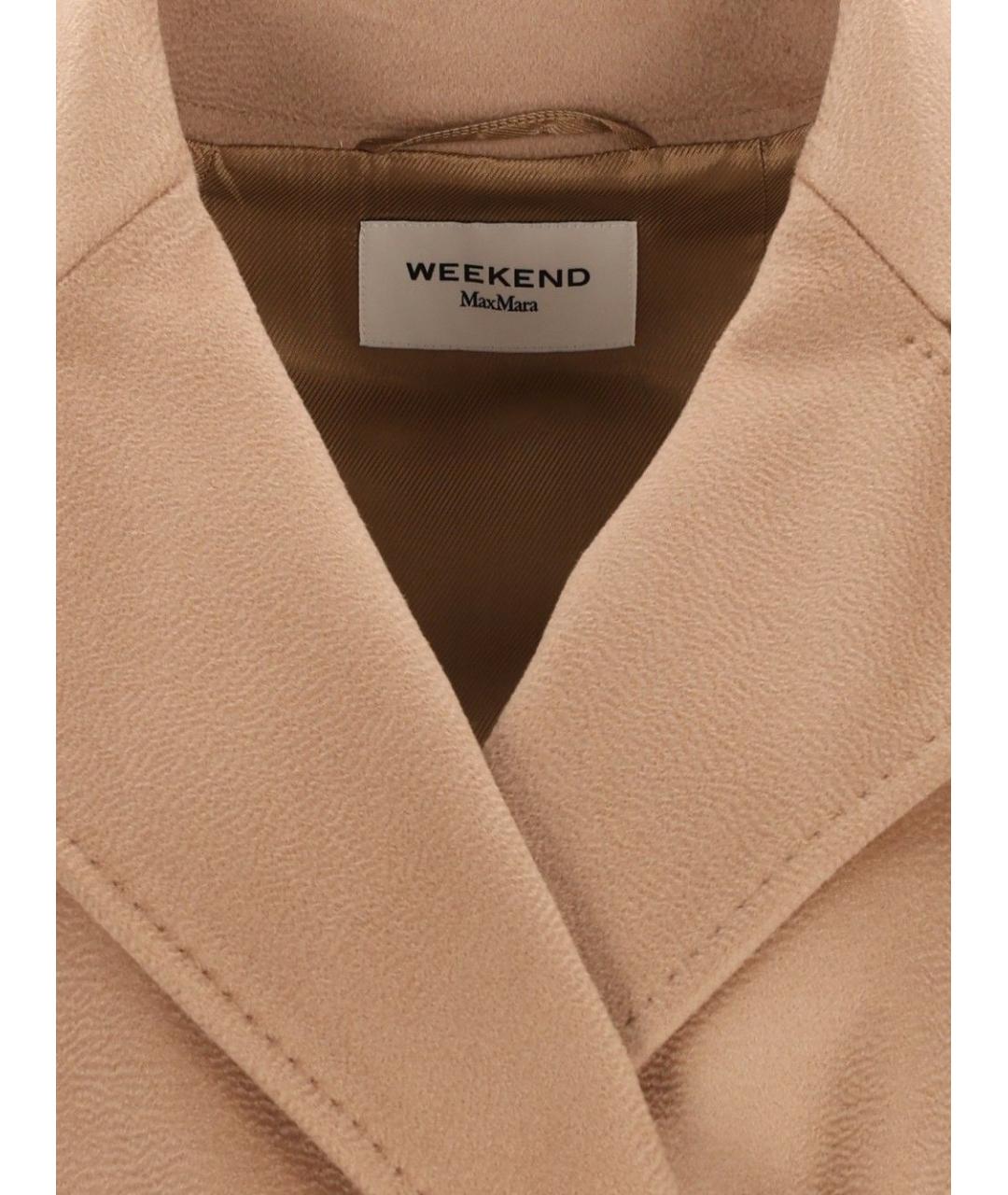 WEEKEND MAX MARA Бежевое шерстяное пальто, фото 4