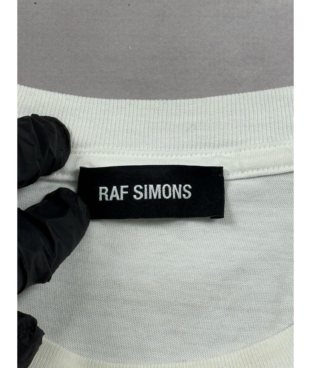 RAF SIMONS Белая хлопковая футболка, фото 4