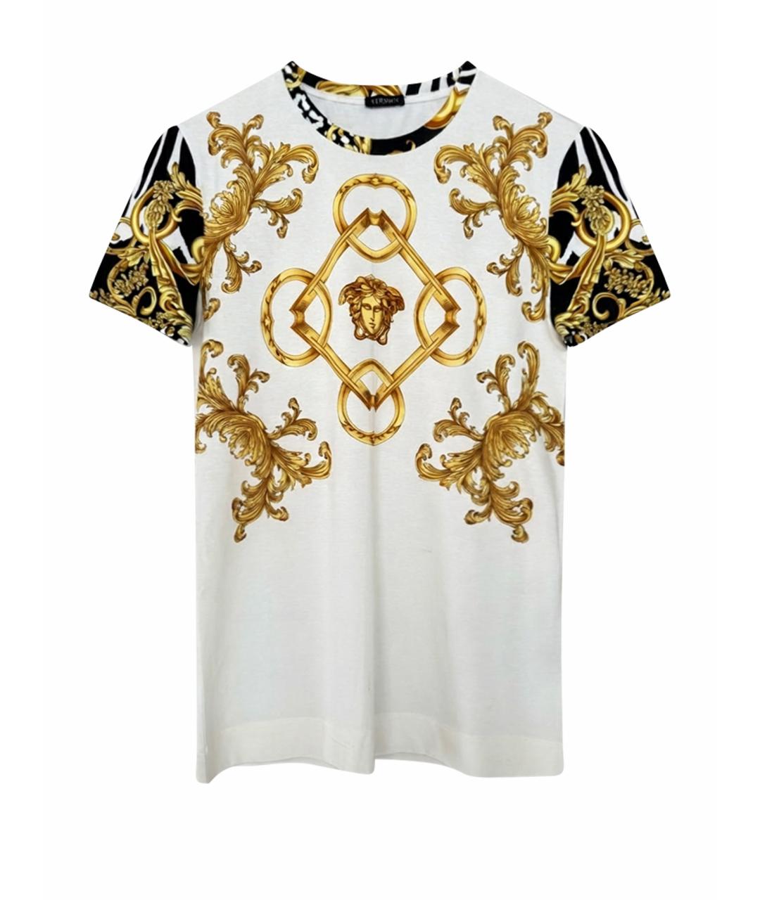 VERSACE Белая хлопко-эластановая футболка, фото 1