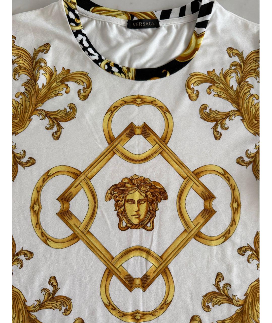 VERSACE Белая хлопко-эластановая футболка, фото 3