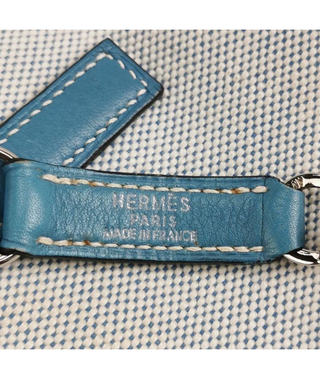 HERMES Белая кожаная сумка тоут, фото 6