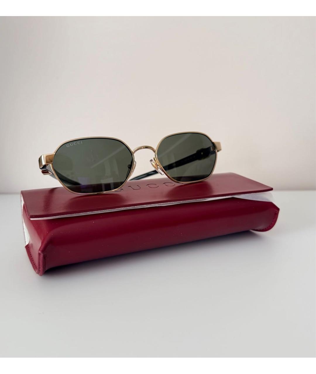 GUCCI Золотые солнцезащитные очки, фото 4