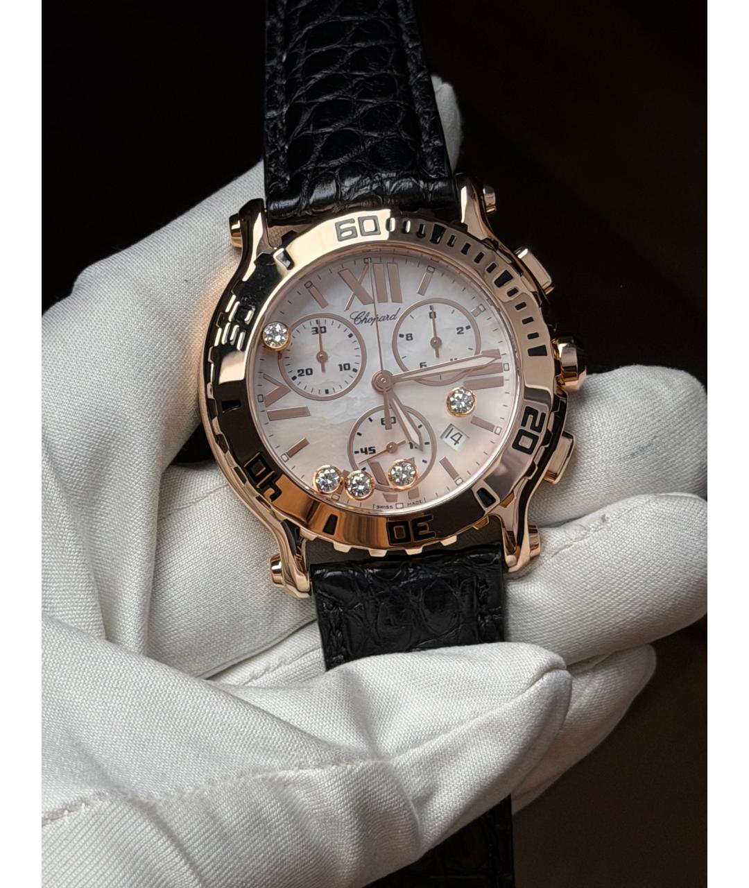 CHOPARD Белые часы из розового золота, фото 2