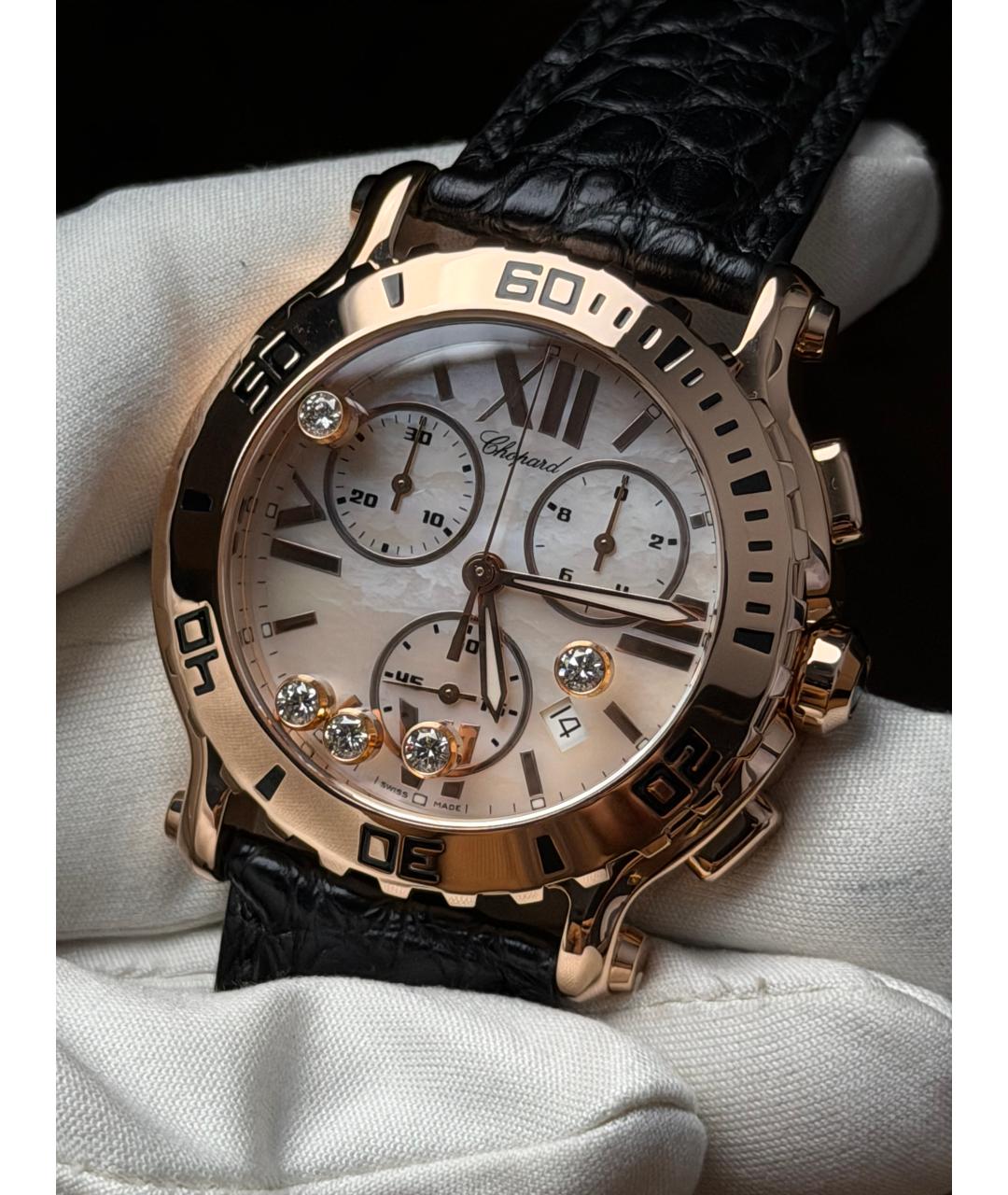CHOPARD Белые часы из розового золота, фото 3