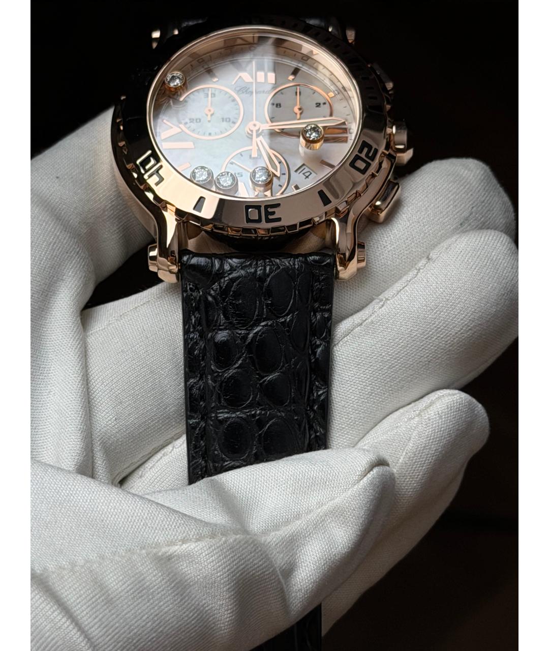 CHOPARD Белые часы из розового золота, фото 6