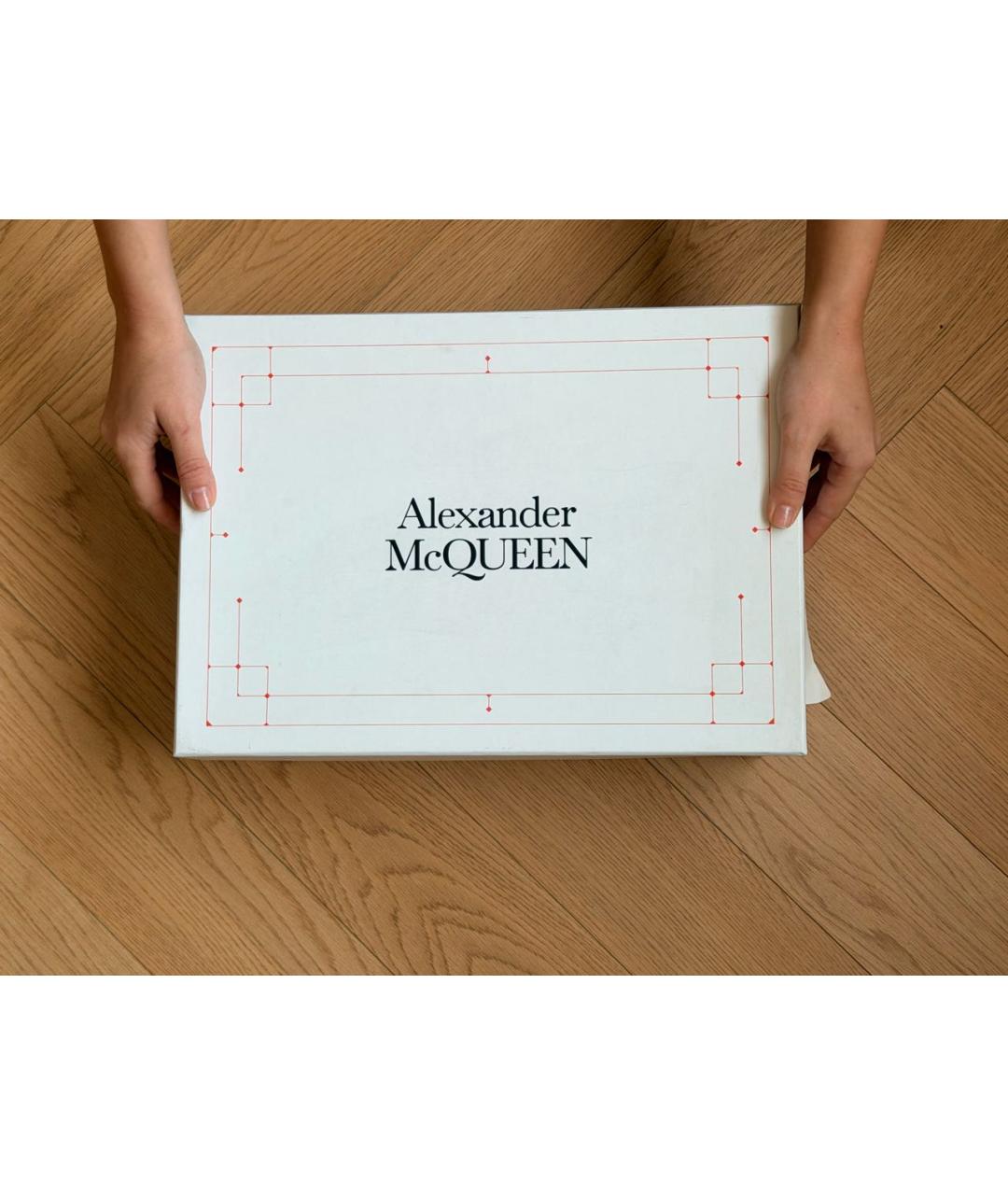 ALEXANDER MCQUEEN Черные кожаные низкие кроссовки / кеды, фото 5