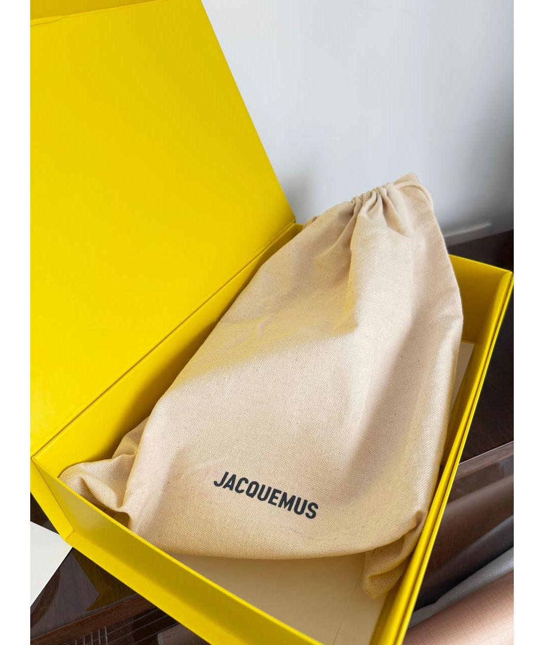JACQUEMUS Белая кожаная сумка через плечо, фото 6