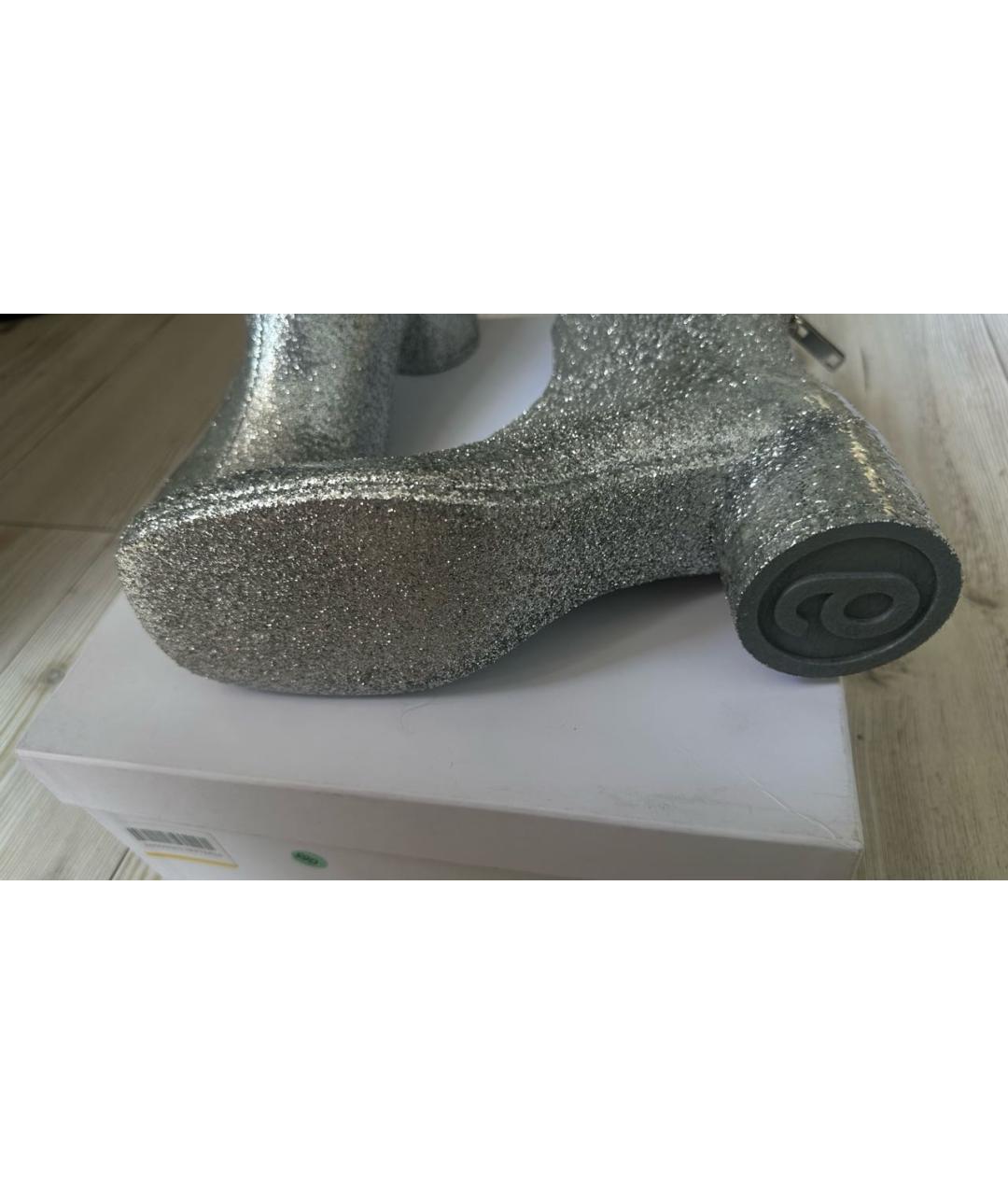 MM6 MAISON MARGIELA Серебряные кожаные полусапоги, фото 7