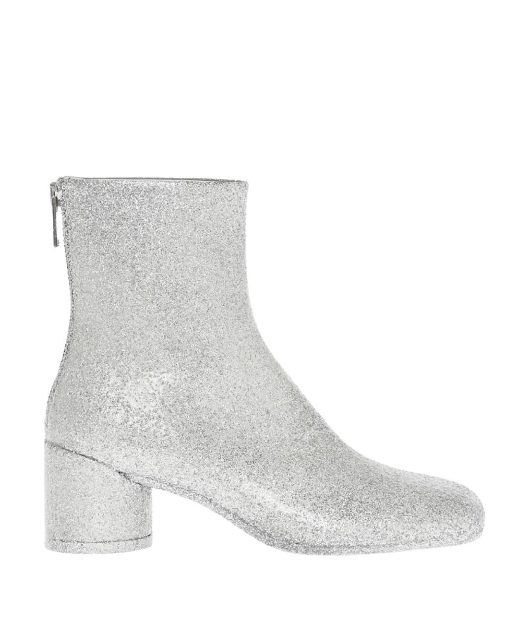 MM6 MAISON MARGIELA Серебряные кожаные полусапоги, фото 1