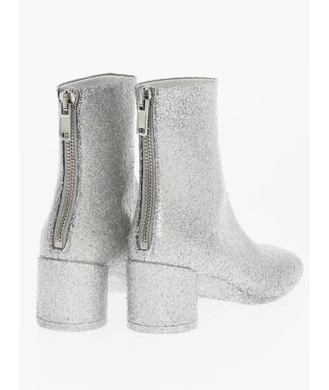 MM6 MAISON MARGIELA Серебряные кожаные полусапоги, фото 3