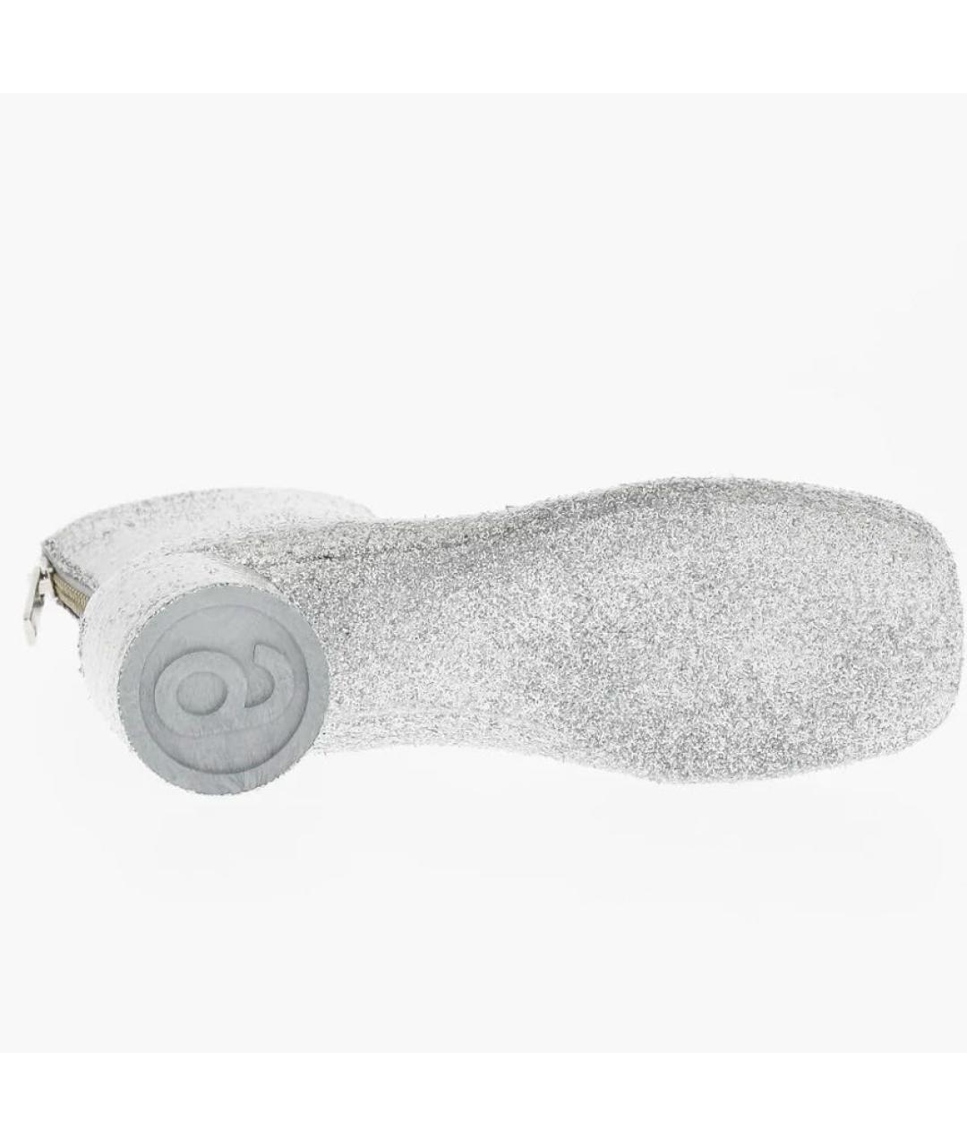 MM6 MAISON MARGIELA Серебряные кожаные полусапоги, фото 4