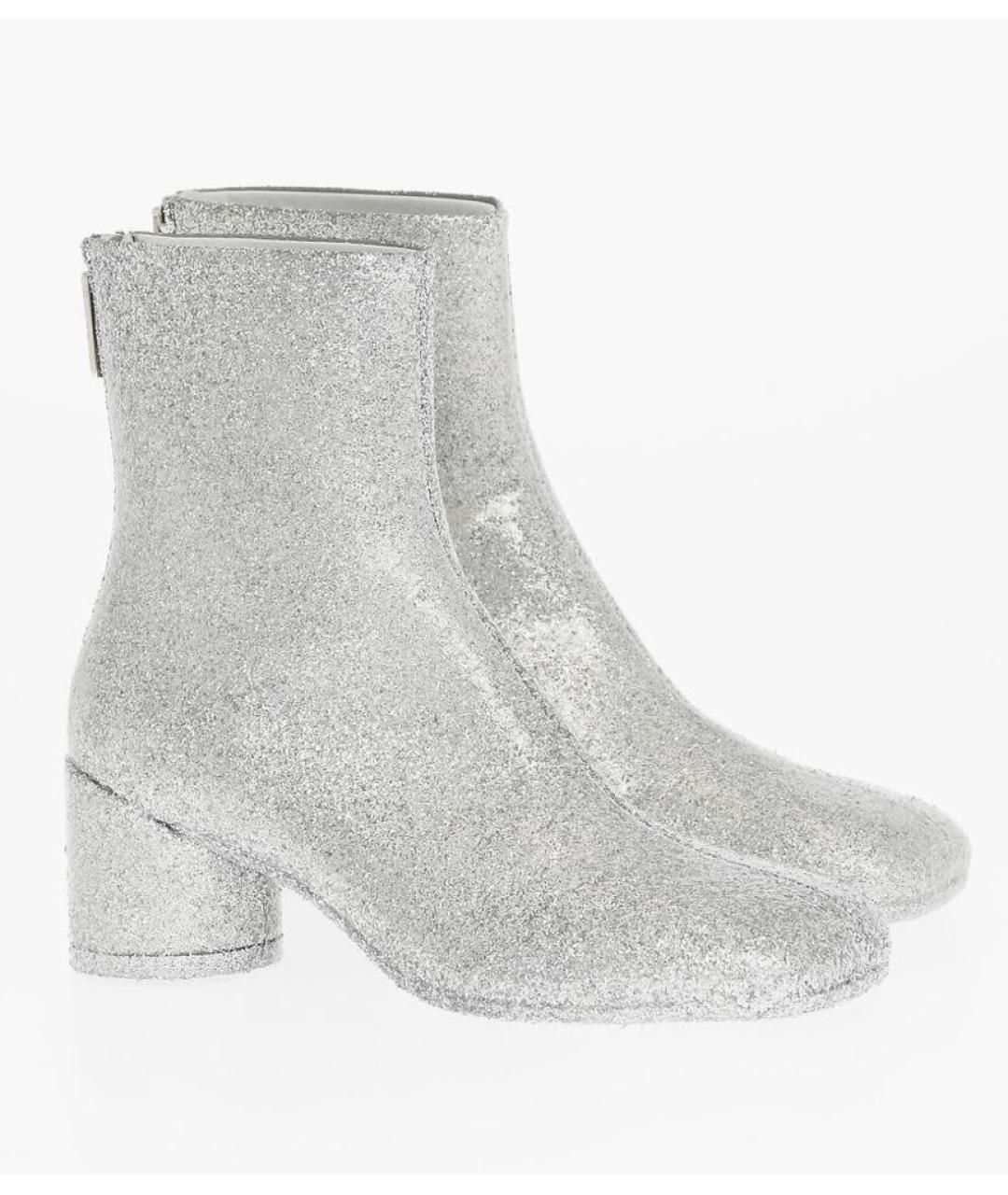 MM6 MAISON MARGIELA Серебряные кожаные полусапоги, фото 2