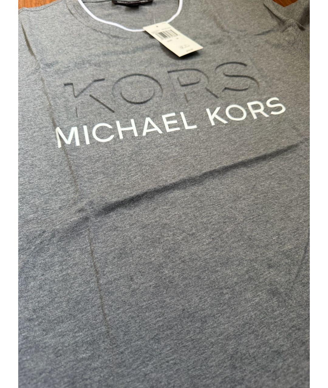 MICHAEL KORS Серая хлопковая футболка, фото 4