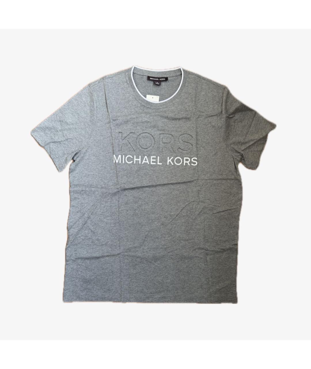 MICHAEL KORS Серая хлопковая футболка, фото 7