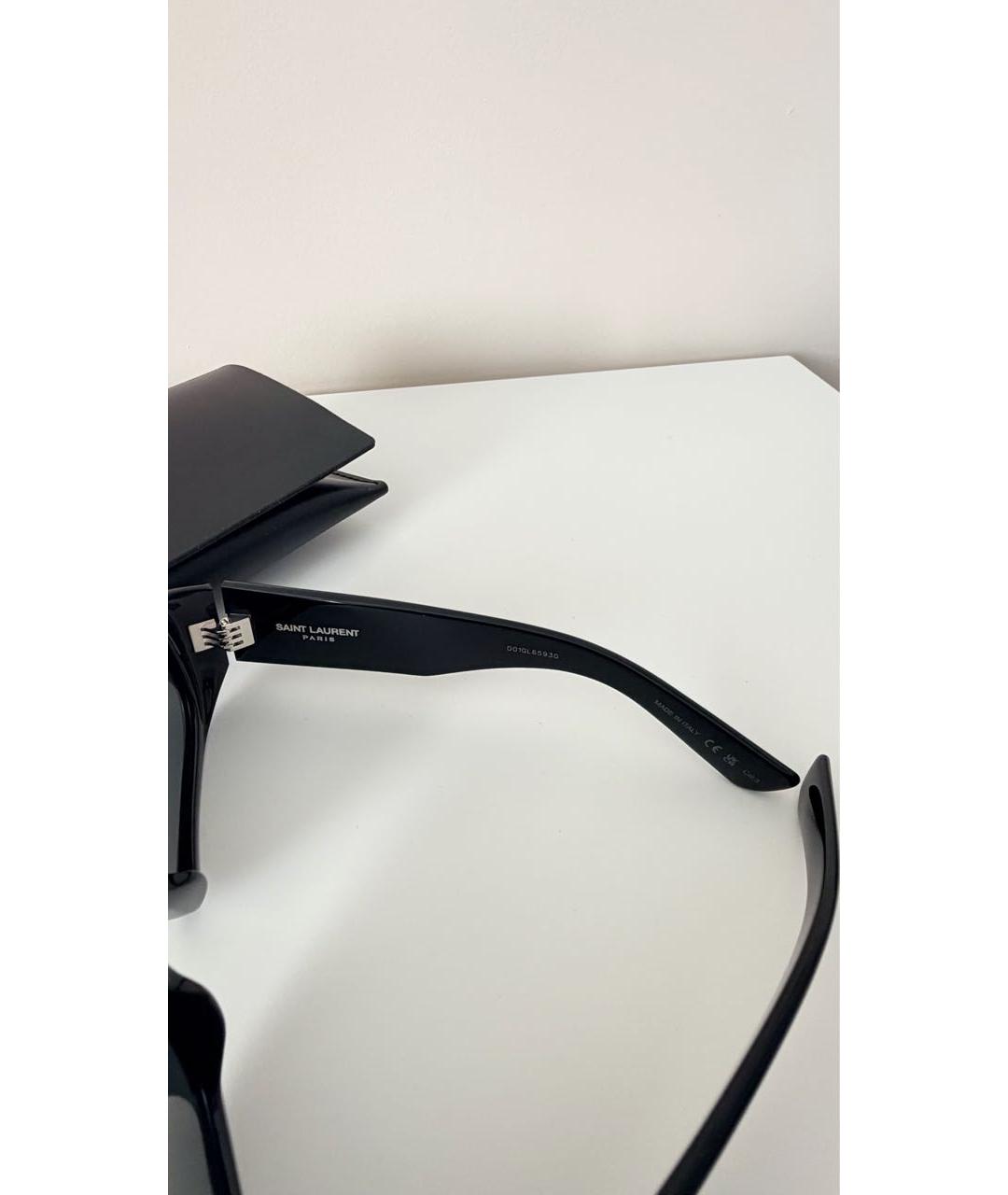 SAINT LAURENT Черные пластиковые солнцезащитные очки, фото 8