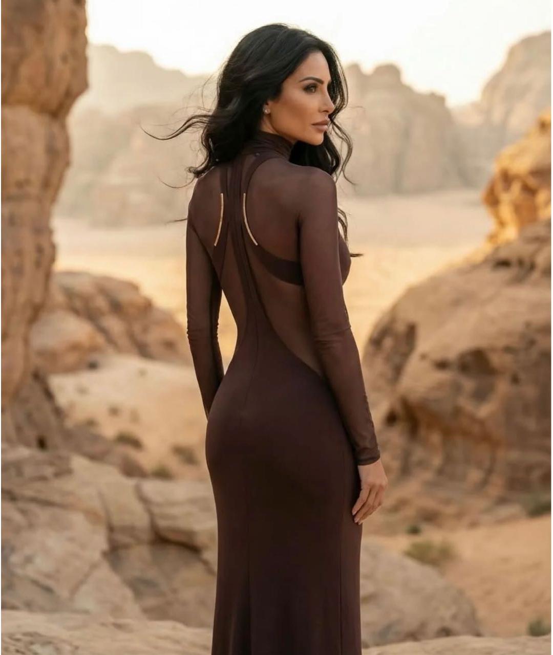 ELISABETTA FRANCHI Коричневое платье, фото 7