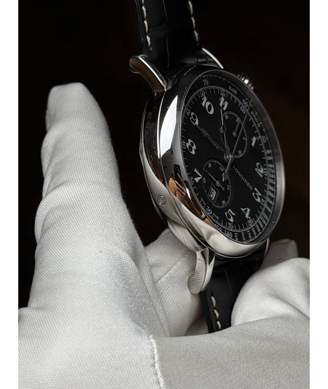 LONGINES Черные часы, фото 5