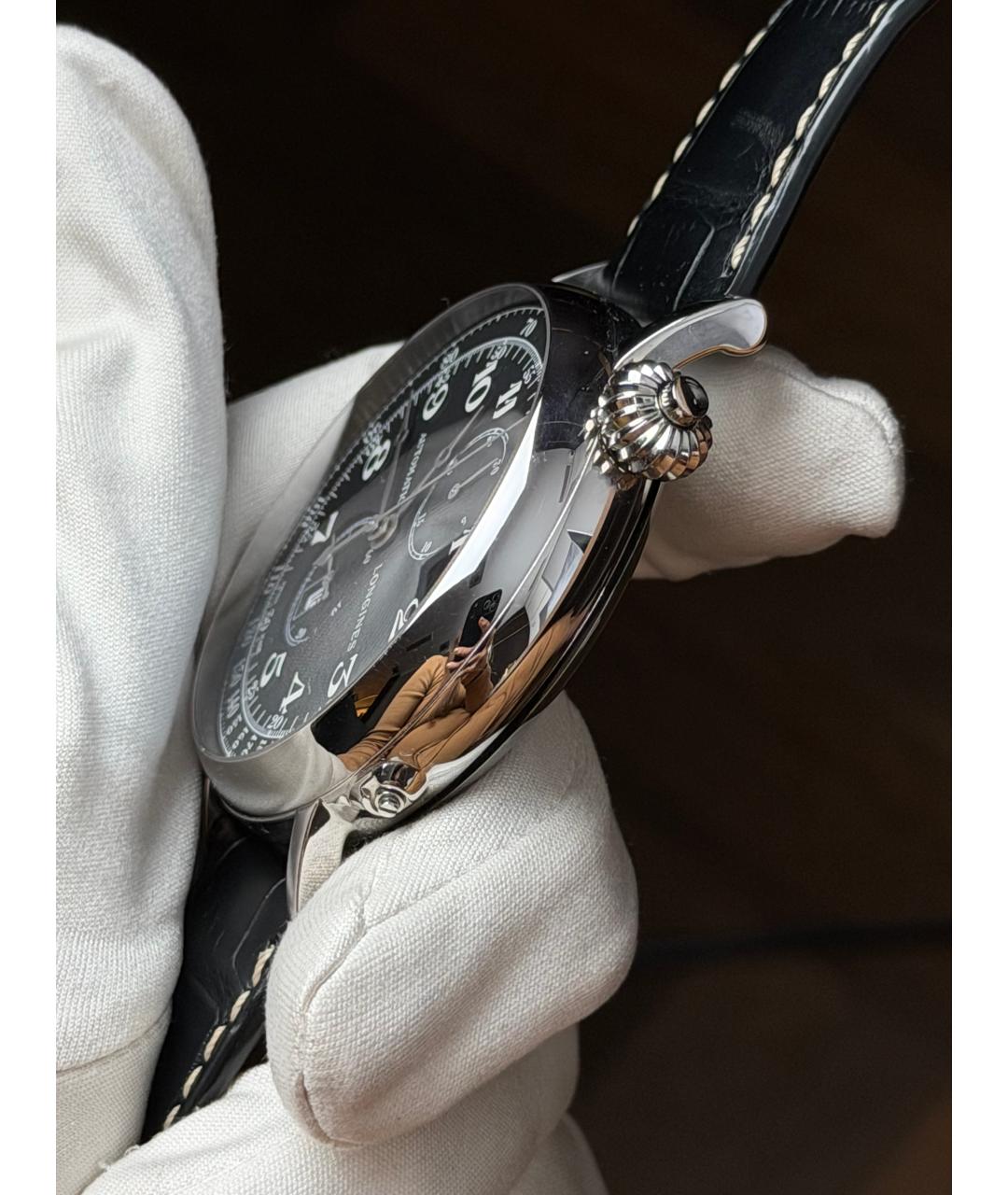 LONGINES Черные часы, фото 4