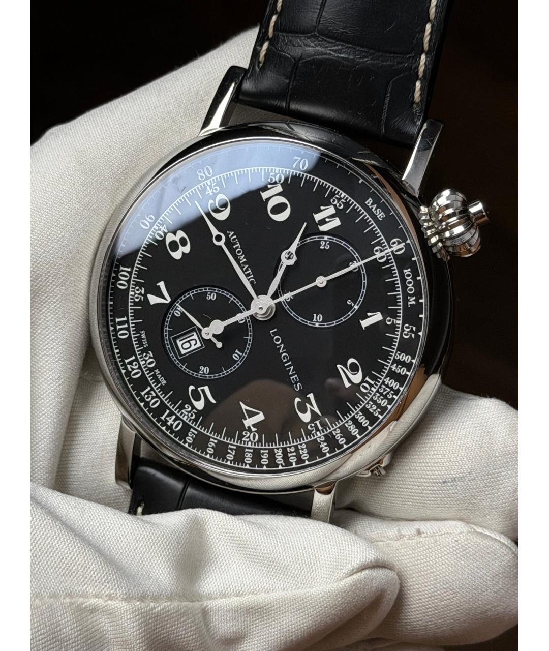LONGINES Черные часы, фото 3