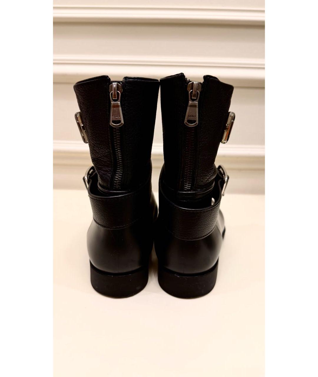PHILIPP PLEIN Черные кожаные сапоги, фото 4