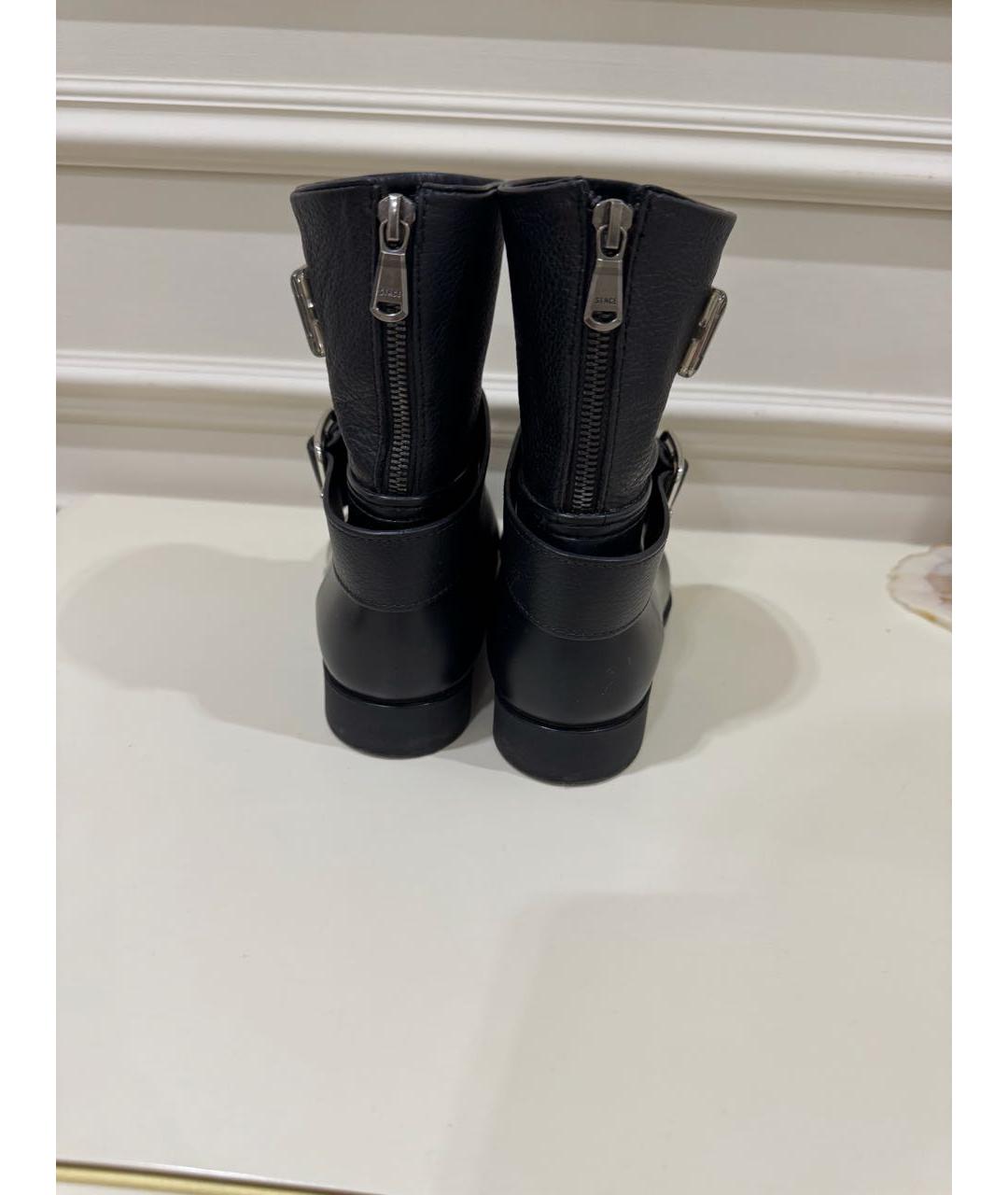 PHILIPP PLEIN Черные кожаные сапоги, фото 6