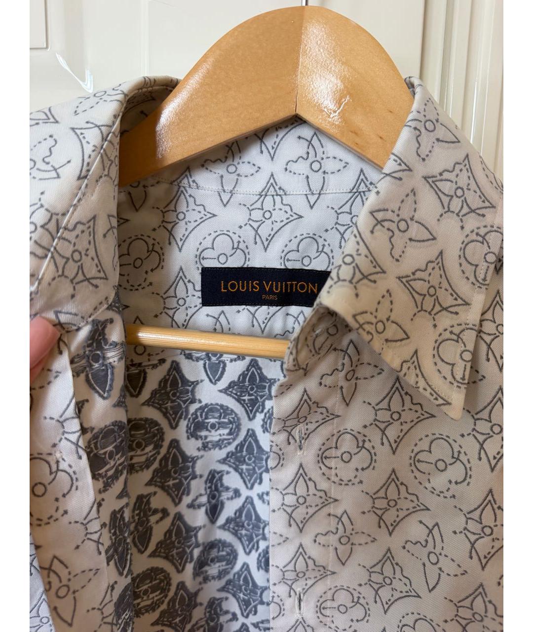 LOUIS VUITTON Серая хлопковая классическая рубашка, фото 3