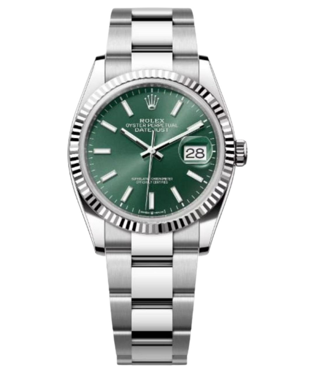 ROLEX Зеленые часы из белого золота, фото 1